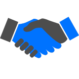 TS Handshake Gray & Blue Infographics